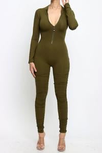 Jumpsuit with front zipper